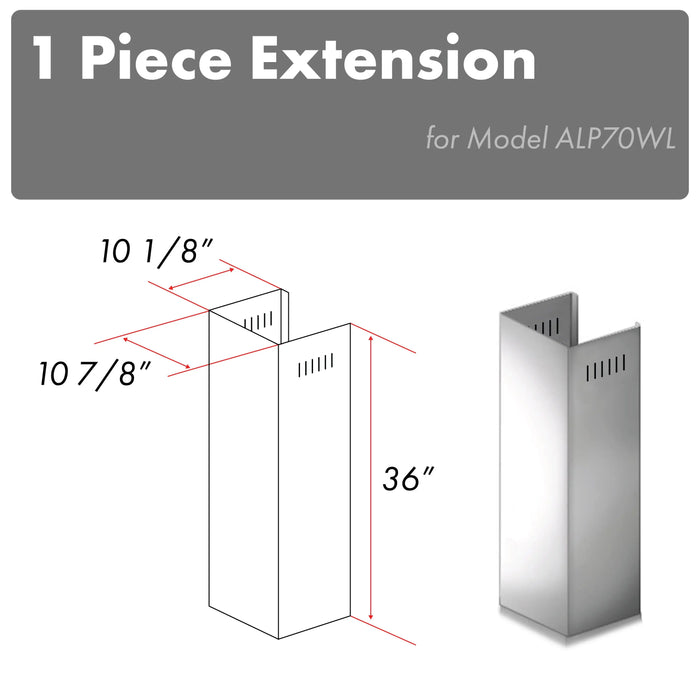 ZLINE 1 Piece Chimney Extension for 10ft Ceiling (1PCEXT-ALP10WL) ZLINE Dreamwood Living