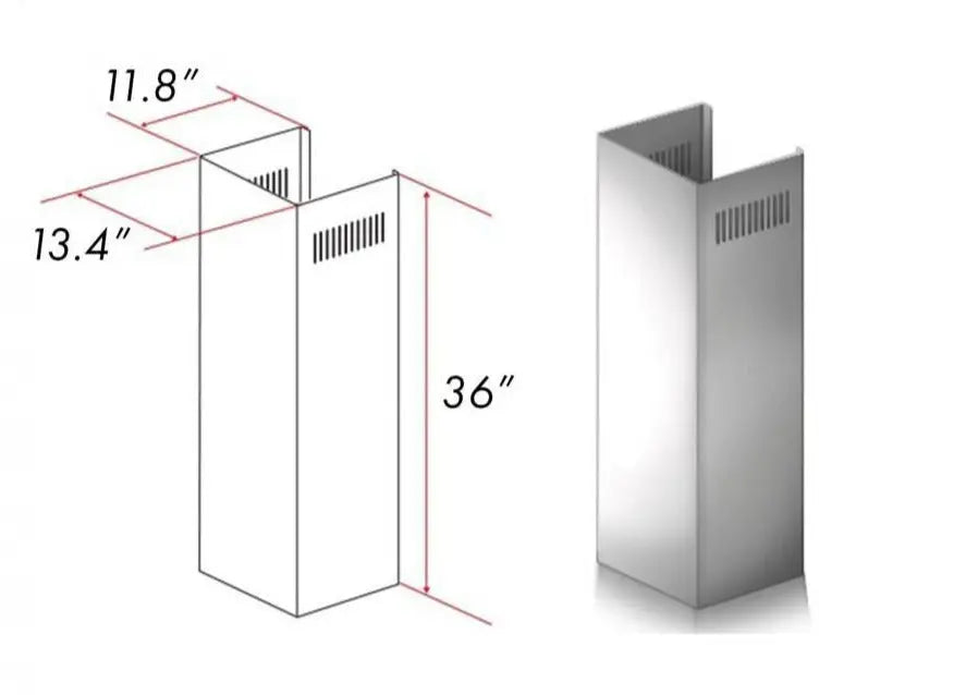 ZLINE 1 Piece Outdoor Chimney Extension for 10ft Ceilings (1PCEXT-667/697-304) ZLINE