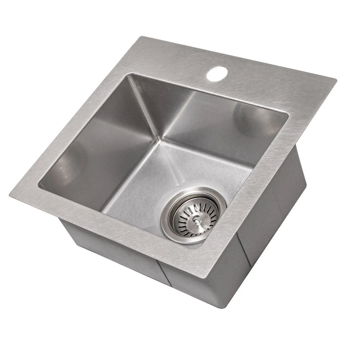 ZLINE 15" Donner Topmount Single Bowl Bar Kitchen Sink in DuraSnow® Stainless Steel, STS-15S ZLINE Dreamwood Living