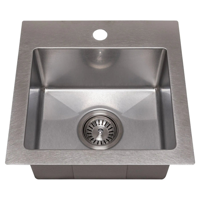 ZLINE 15" Donner Topmount Single Bowl Bar Kitchen Sink in DuraSnow® Stainless Steel, STS-15S ZLINE Dreamwood Living