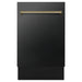 ZLINE 18" Autograph Edition Tallac Dishwasher in Black Stainless Steel with Champagne Bronze Handle, DWVZ-BS-18-CB ZLINE Dreamwood Living