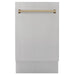 ZLINE 18" Autograph Edition Top Control Dishwasher in Stainless Steel with Champagne Bronze Handle, DWVZ-304-18-CB ZLINE Dreamwood Living