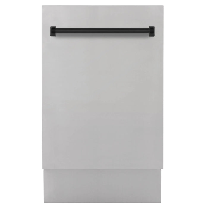ZLINE 18" Autograph Edition Top Control Dishwasher in Stainless Steel with Matte Black Handle, DWVZ-304-18-MB ZLINE Dreamwood Living