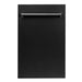ZLINE 18" Euro Style Top Control Dishwasher in Black Matte Stainless Steel, DW-BLM-18 ZLINE