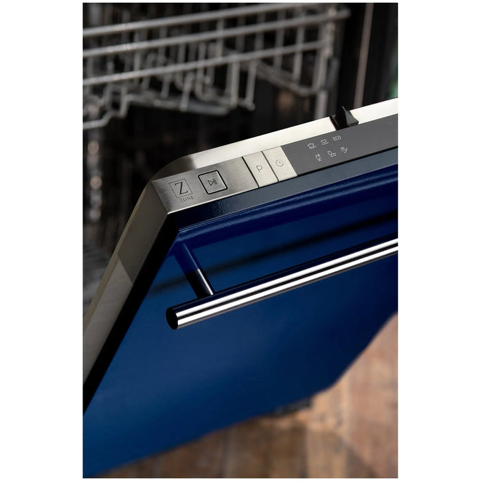 ZLINE 18" Euro Style Top Control Dishwasher in Blue Gloss Stainless Steel, DW-BG-H-18 ZLINE Dreamwood Living