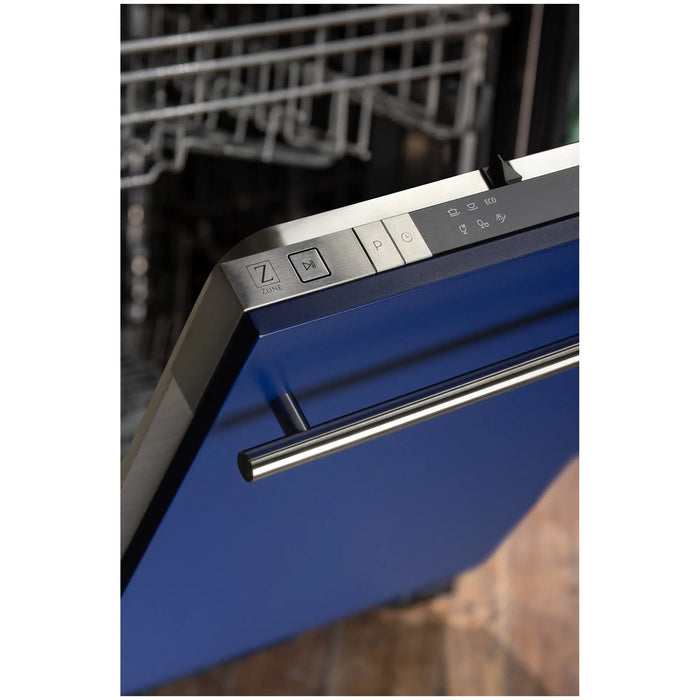 ZLINE 18" Euro Style Top Control Dishwasher in Blue Matte with Modern Handle, DW-BM-H-18 ZLINE Dreamwood Living