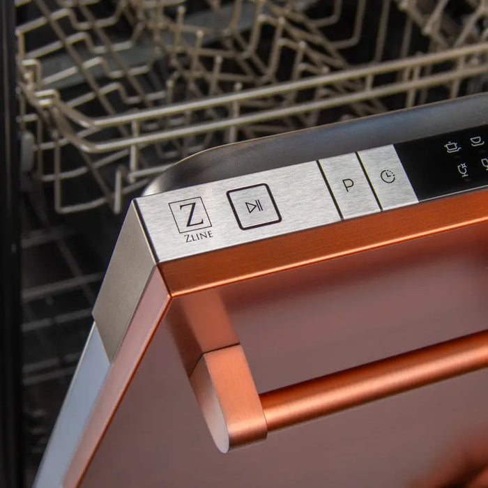 ZLINE 18" Euro Style Top Control Dishwasher in Copper with Traditional Style Handle, DW-C-H-18 ZLINE Dreamwood Living