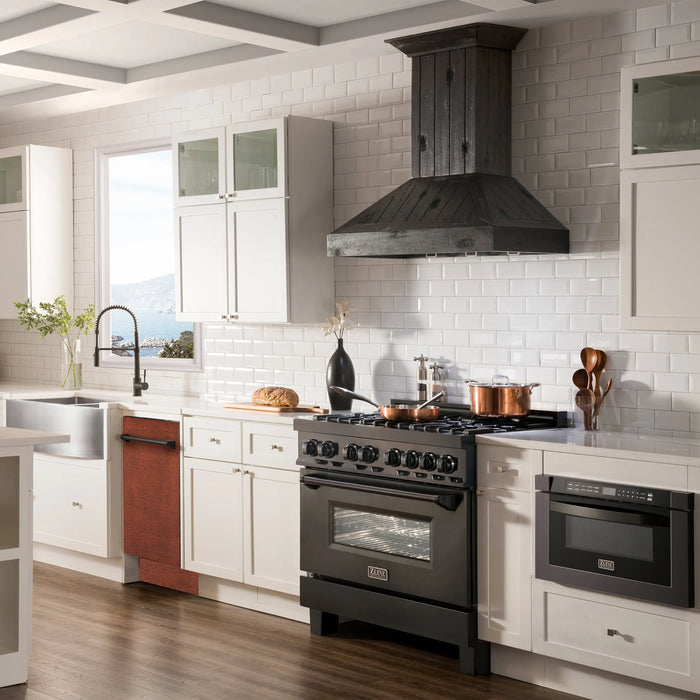 ZLINE 18" Euro Style Top Control Dishwasher in Hand-Hammered Copper with Traditional Style Handle, DW-HH-H-18 ZLINE Dreamwood Living