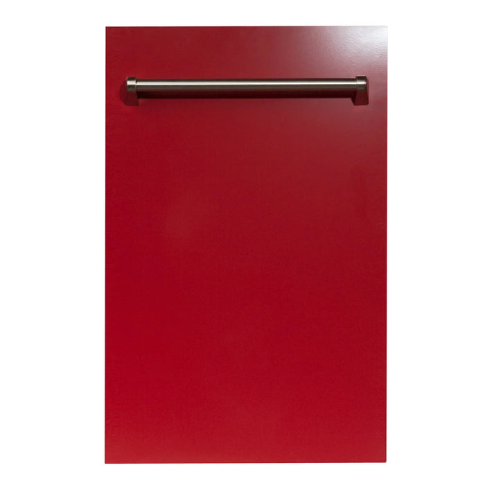 ZLINE 18" Euro Style Top Control Dishwasher in Red Gloss Stainless Steel with Traditional Style Handle, DW-RG-18 ZLINE Dreamwood Living