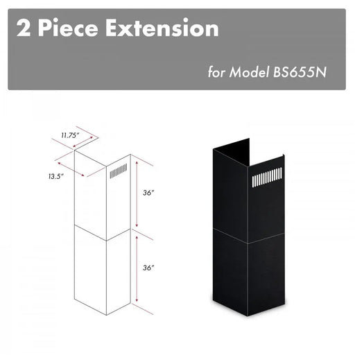 ZLINE 2-36 in. Chimney Extensions for 10 ft. to 12 ft. Ceilings (2PCEXT-BS655N) ZLINE
