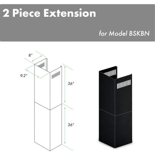 ZLINE 2-36 in. Chimney Extensions for 10 ft. to 12 ft. Ceilings in Black Stainless (2PCEXT-BSKBN) ZLINE