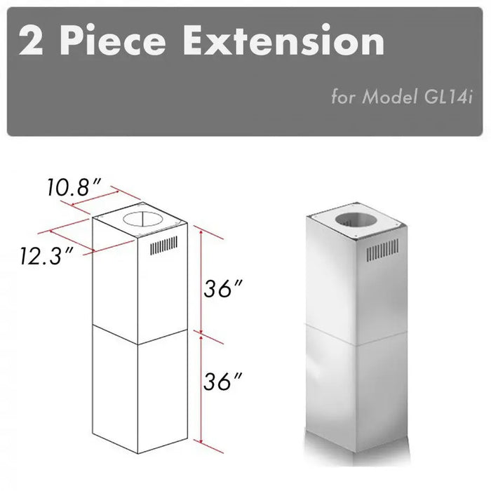 ZLINE 2 Piece Chimney Extension for 10ft-12ft Ceiling (2PCEXT-GL14i) ZLINE Dreamwood Living