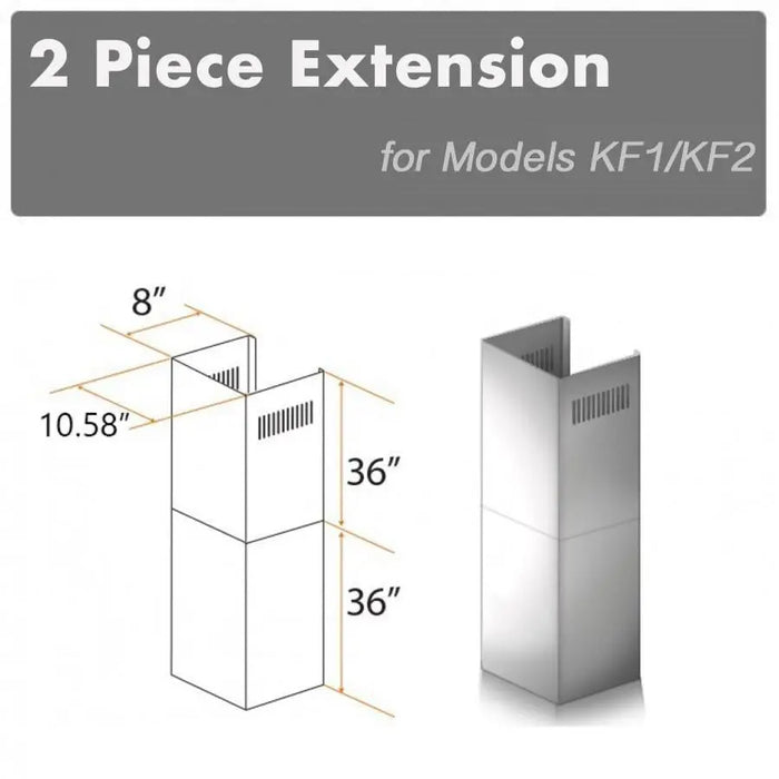 ZLINE 2 Piece Chimney Extension for 12ft Ceiling (2PCEXT-KF1) ZLINE