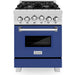 ZLINE 24" All Gas Range in DuraSnow® Stainless Steel and Blue Matte Door, RGS-BM-24 ZLINE Dreamwood Living