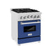 ZLINE 24" All Gas Range in DuraSnow® Stainless Steel and Blue Matte Door, RGS-BM-24 ZLINE Dreamwood Living