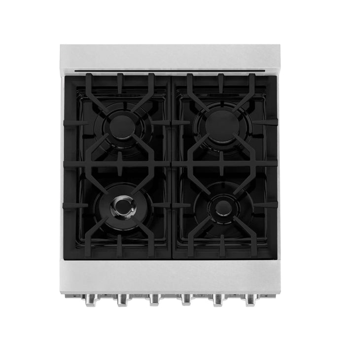 ZLINE 24" All Gas Range in DuraSnow® Stainless Steel and Blue Matte Door, RGS-BM-24 ZLINE Dreamwood Living
