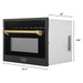 ZLINE 24" Autograph Edition Built-in Convection Microwave Oven in Black Stainless Steel with Gold Accents, MWOZ-24-BS-G ZLINE