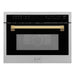 ZLINE 24" Autograph Edition Built-in Convection Microwave Oven in DuraSnow® Stainless Steel with Gold Accents, MWOZ-24-SS-G ZLINE Dreamwood Living