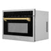 ZLINE 24" Autograph Edition Built-in Convection Microwave Oven in DuraSnow® Stainless Steel with Gold Accents, MWOZ-24-SS-G ZLINE Dreamwood Living