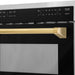 ZLINE 24" Autograph Edition Built-in Convection Microwave Oven in DuraSnow® Stainless Steel with Gold Accents, MWOZ-24-SS-G ZLINE Dreamwood Living