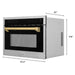 ZLINE 24" Autograph Edition Built-in Convection Microwave Oven in DuraSnow® Stainless Steel with Gold Accents, MWOZ-24-SS-G ZLINE Dreamwood Living