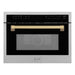 ZLINE 24" Autograph Edition Built-in Convection Microwave Oven in Stainless Steel with Champagne Bronze Accents, MWOZ-24-CB ZLINE