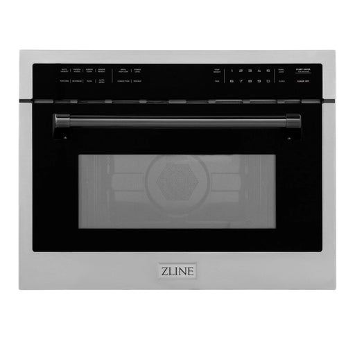 ZLINE 24" Autograph Edition Built-in Convection Microwave Oven in Stainless Steel with Matte Black Accents, MWOZ-24-MB ZLINE Dreamwood Living