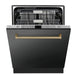 ZLINE 24" Autograph Edition Tallac Dishwasher in Black Stainless Steel with Champagne Bronze Handle, DWMTZ-BS-24-CB ZLINE