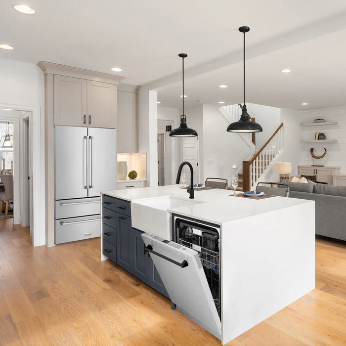 ZLINE 24" Autograph Edition Tallac Dishwasher in DuraSnow® Stainless Steel with Matte Black Handle, DWMTZ-SN-24-MB ZLINE Dreamwood Living