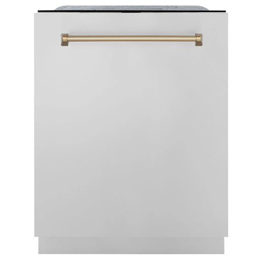 ZLINE 24" Autograph Edition Tallac Dishwasher in Stainless Steel with Champagne Bronze Handle, DWMTZ-304-24-CB ZLINE