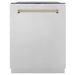 ZLINE 24" Autograph Edition Tallac Dishwasher in Stainless Steel with Champagne Bronze Handle, DWMTZ-304-24-CB ZLINE