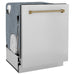 ZLINE 24" Autograph Edition Tallac Dishwasher in Stainless Steel with Champagne Bronze Handle, DWMTZ-304-24-CB ZLINE