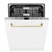 ZLINE 24" Autograph Edition Tallac Dishwasher in White Matte with Gold Handle, DWMTZ-WM-24-G ZLINE