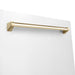 ZLINE 24" Autograph Edition Tallac Dishwasher in White Matte with Gold Handle, DWMTZ-WM-24-G ZLINE