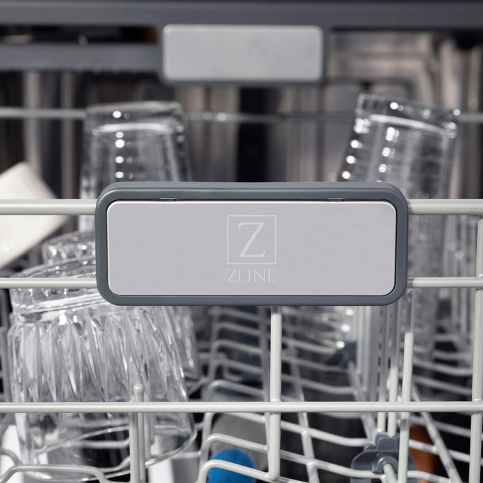 ZLINE 24" Autograph Edition Tallac Dishwasher in White Matte with Gold Handle, DWMTZ-WM-24-G ZLINE