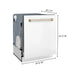 ZLINE 24" Autograph Edition Tallac Dishwasher in White Matte with Gold Handle, DWMTZ-WM-24-G ZLINE