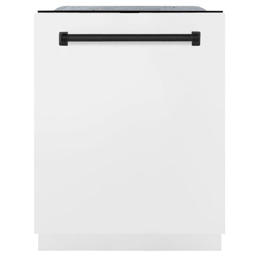ZLINE 24" Autograph Edition Tallac Dishwasher in White Matte with Matte Black Handle, DWMTZ-WM-24-MB ZLINE Dreamwood Living