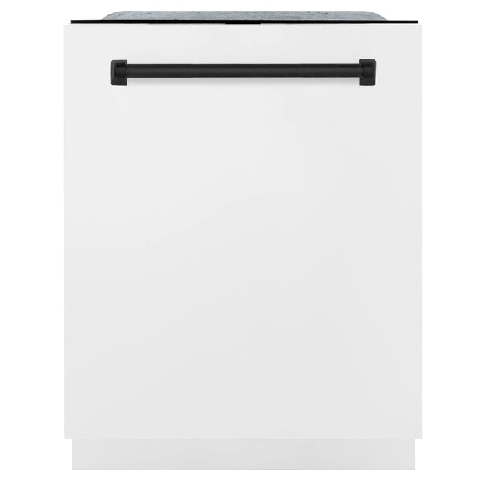 ZLINE 24" Autograph Edition Tallac Dishwasher in White Matte with Matte Black Handle, DWMTZ-WM-24-MB ZLINE Dreamwood Living