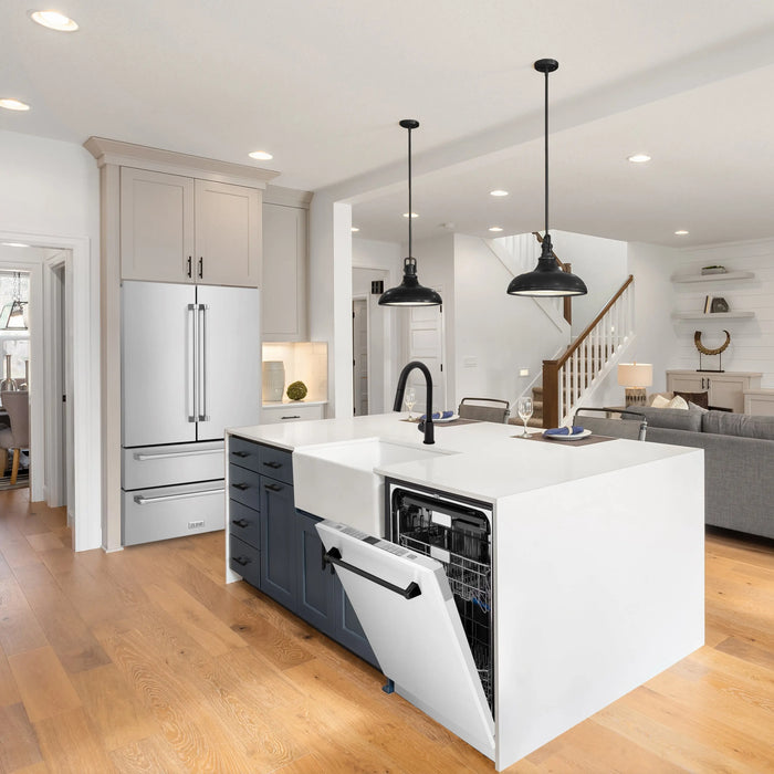 ZLINE 24" Autograph Edition Tallac Dishwasher in White Matte with Matte Black Handle, DWMTZ-WM-24-MB ZLINE Dreamwood Living