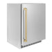ZLINE 24" Autograph Edition Touchstone 151 Can Beverage Fridge with Solid Stainless Steel Door and Champagne Bronze Handle,  RBSOZ-ST-24-CB ZLINE Dreamwood Living