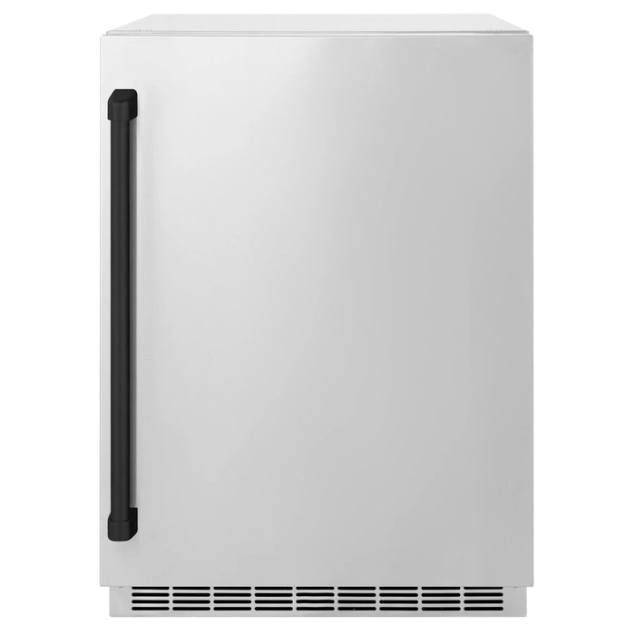 ZLINE 24" Autograph Edition Touchstone 151 Can Beverage Fridge with Solid Stainless Steel Door and Matte Black Handle,  RBSOZ-ST-24-MB ZLINE Dreamwood Living