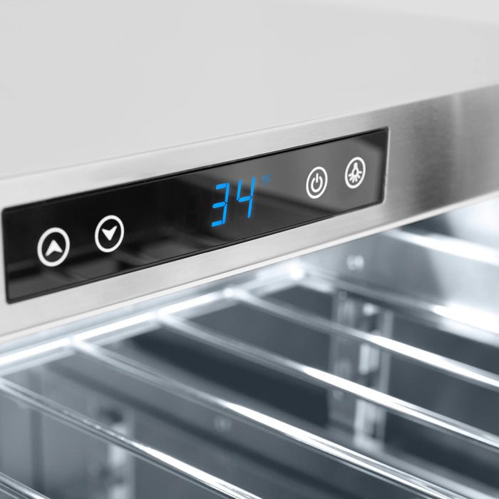 ZLINE 24" Autograph Edition Touchstone 151 Can Beverage Fridge with Stainless Steel Glass Door and Polished Gold Handle,  RBSOZ-GS-24-G ZLINE Dreamwood Living