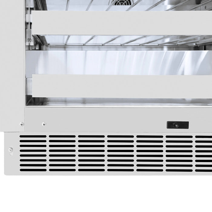 ZLINE 24" Autograph Edition Touchstone Dual Zone 44 Bottle Wine Cooler with Panel Ready Glass Door and Champagne Bronze Handle,  RWDPOZ-24-CB ZLINE Dreamwood Living