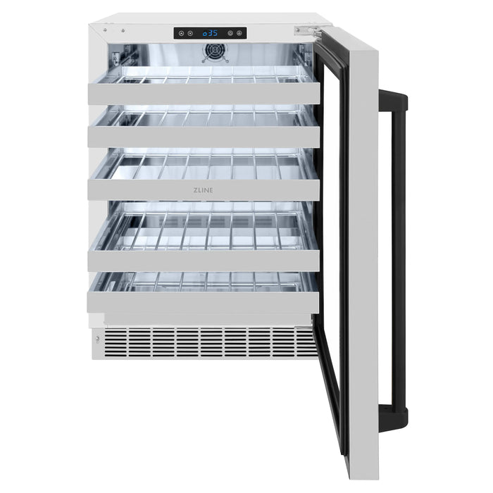 ZLINE 24" Autograph Edition Touchstone Dual Zone 44 Bottle Wine Cooler with Stainless Steel Glass Door and Matte Black Handle, RWDOZ-GS-24-MB ZLINE Dreamwood Living