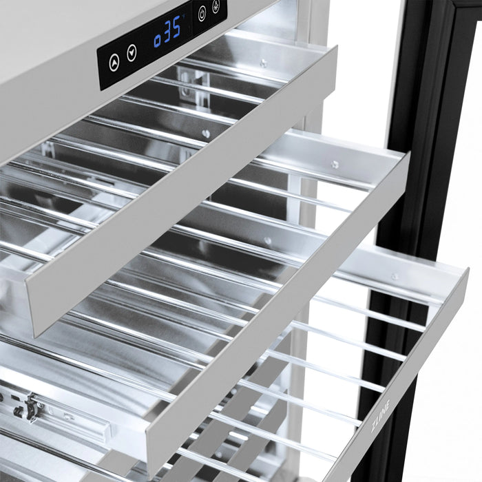 ZLINE 24" Autograph Edition Touchstone Dual Zone 44 Bottle Wine Cooler with Stainless Steel Glass Door and Matte Black Handle, RWDOZ-GS-24-MB ZLINE Dreamwood Living