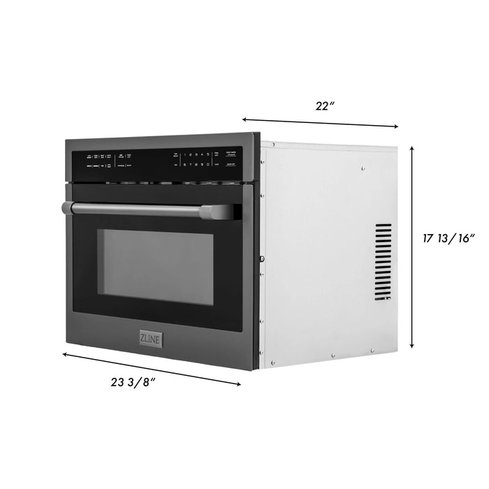 ZLINE 24" Built-in Convection Microwave Oven in Black Stainless Steel, MWO-24-BS ZLINE