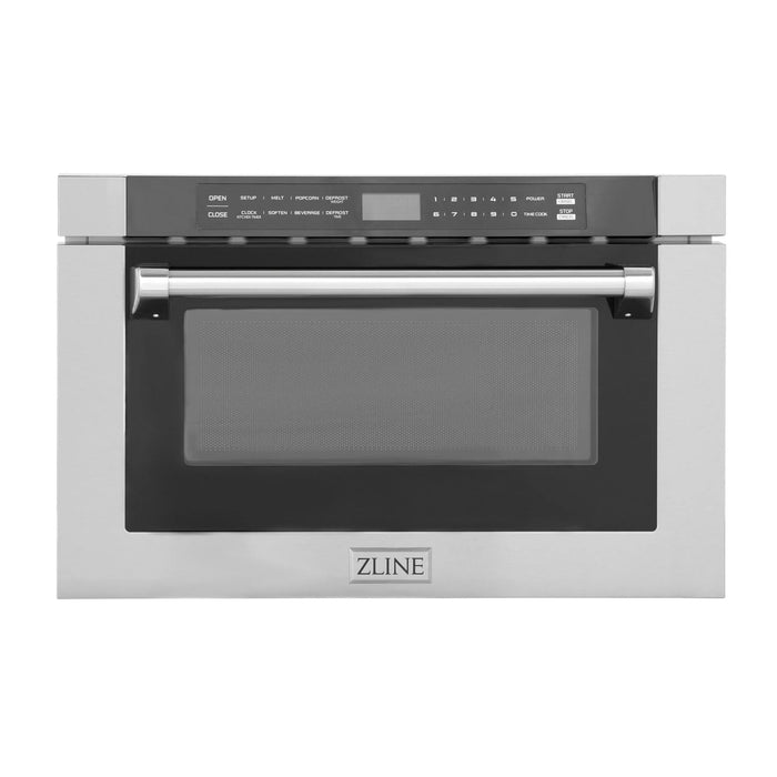 ZLINE 24" Built-in Microwave Drawer with a Traditional Handle in Stainless Steel, MWD-1-H ZLINE