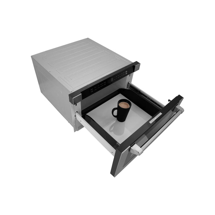 ZLINE 24" Built-in Microwave Drawer with a Traditional Handle in Stainless Steel, MWD-1-H ZLINE