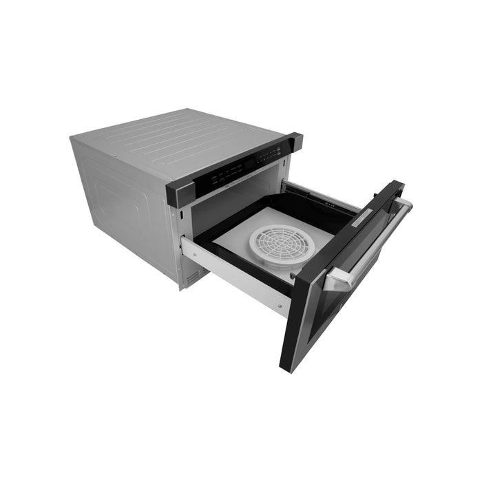 ZLINE 24" Built-in Microwave Drawer with a Traditional Handle in Stainless Steel, MWD-1-H ZLINE