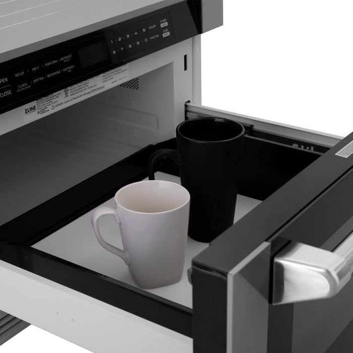 ZLINE 24" Built-in Microwave Drawer with a Traditional Handle in Stainless Steel, MWD-1-H ZLINE